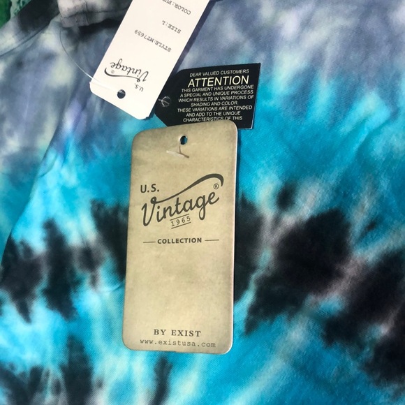 Blue and Black Tie-Dye Tank Top - Picture 7 of 7